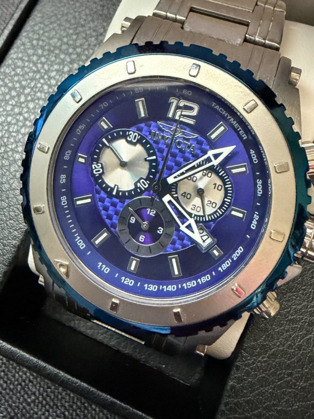 Invicta 1009 Blue Chronograph Quartz Watch